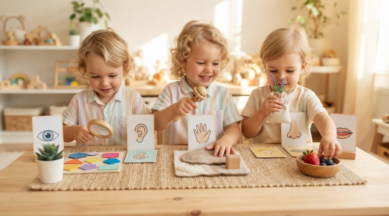 Five Senses Activity Cards for 3-Year-Old Toddlers