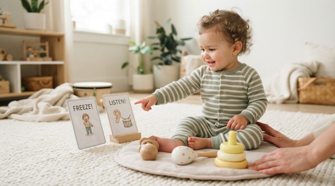 Freeze & Listening Games Activity Cards for 1-Year-Old Toddlers