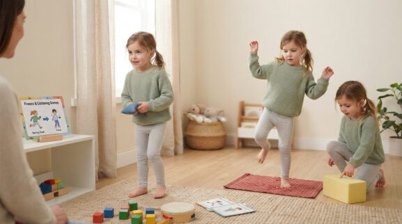 Freeze & Listening Games Activity Cards for 5 Years printable learning activity for a 5-year-old