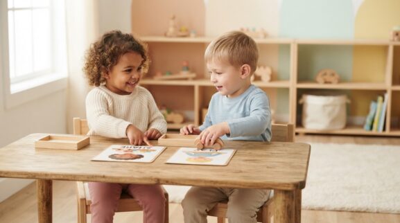 Friendship & Play With Others Activity Cards for 2 Years printable learning activity for a 2-year-old