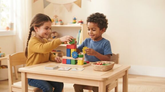 Friendship & Play With Others Activity Cards for 4 Years printable learning activity for a 4-year-old
