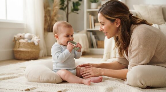 Hands-On Guide: Hand-Eye Coordination for 4–6 Months parent learning guide for a 4–6 month old baby