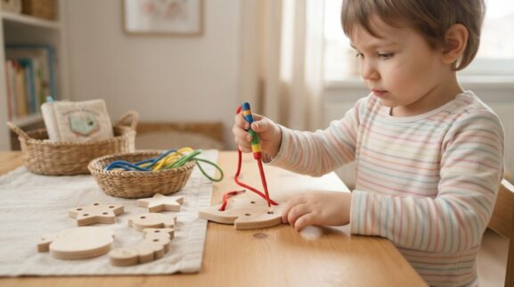 Hands-On Guide: Lacing & Threading for 3 Years parent learning guide for a 3-year-old