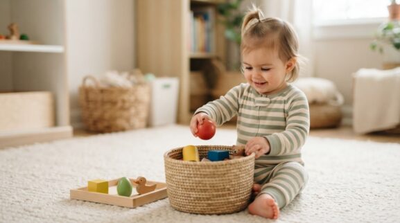 Hands-On Guide: Put In / Take Out for 1 Year parent learning guide for a 1-year-old