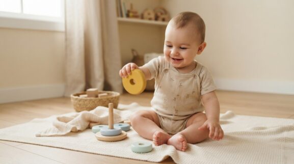 Hands-On Guide: Reaching & Grasping for 10–11 Months parent learning guide for a 10–11 month old baby