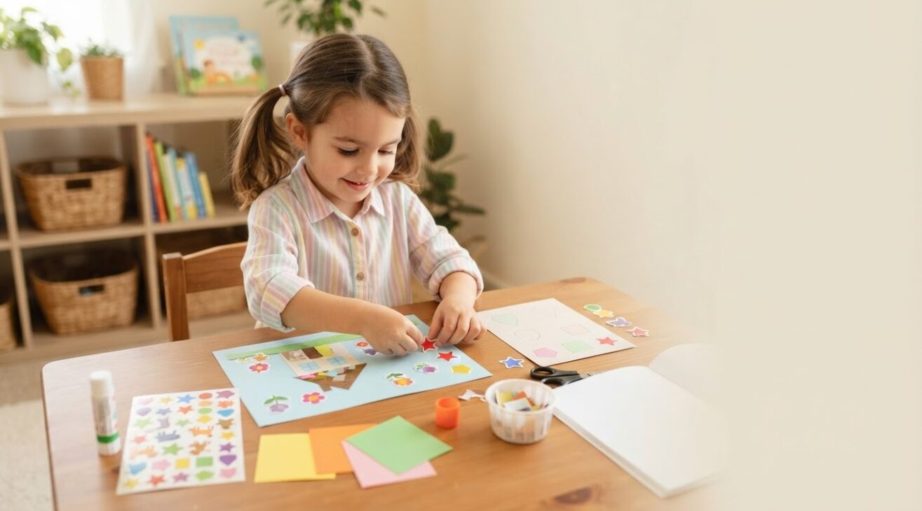 Hands-On Guide: Stickers & Collage for 4-Year-Old Kids