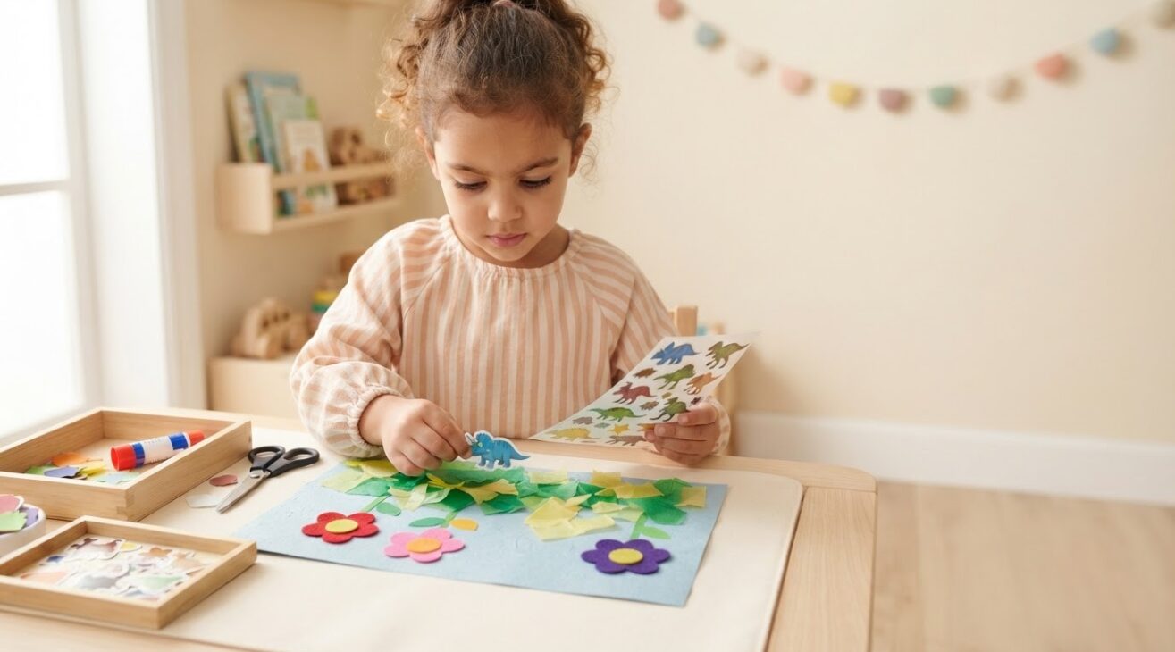 Hands-On Guide: Stickers & Collage for 5-Year-Old Kids
