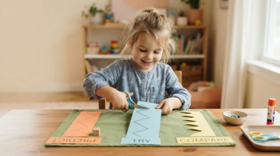 Hands-On Play: Cutting & Paper Skills for 4 Years learning activity for a 4-year-old