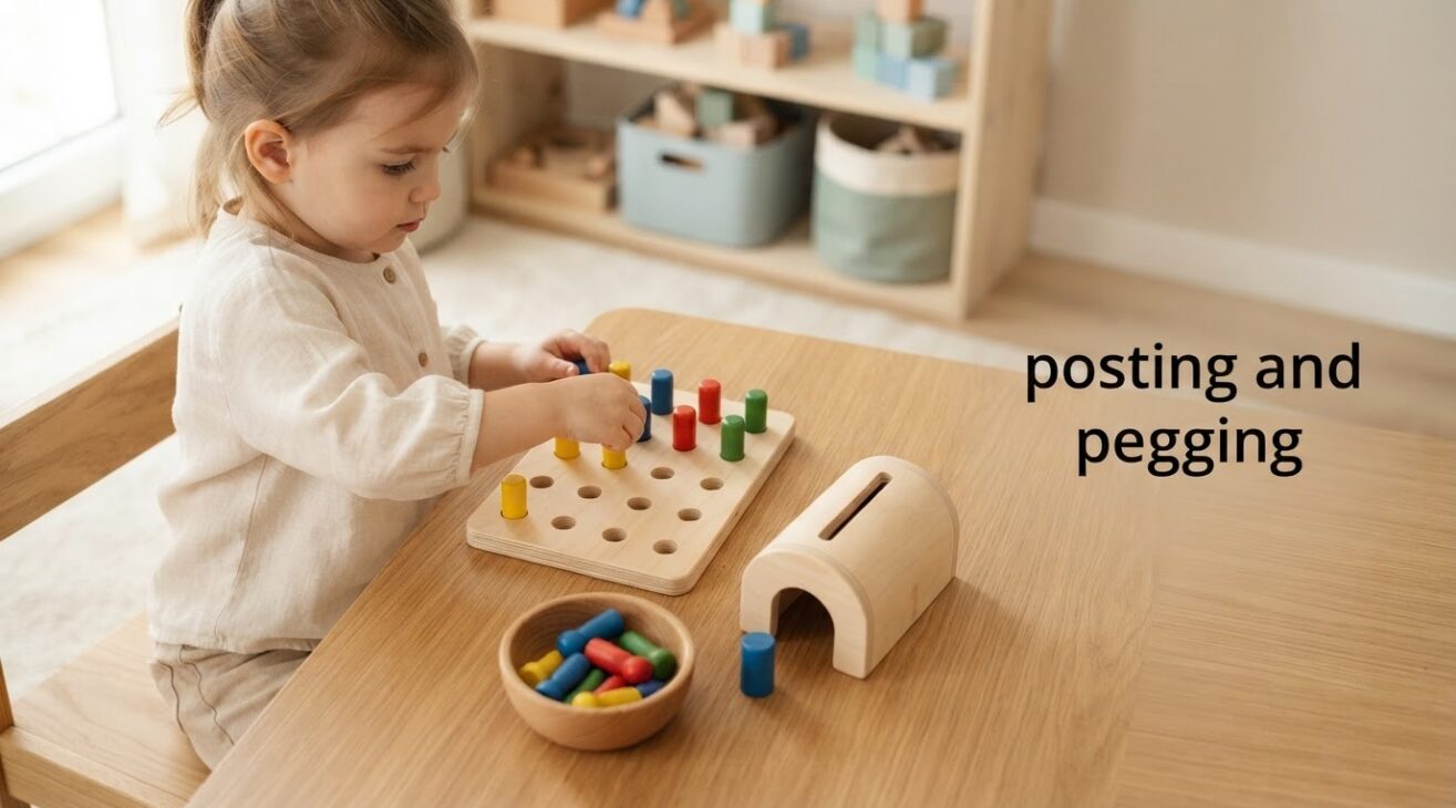 Hands-On Play: Posting & Pegging for 3-Year-Old Toddlers