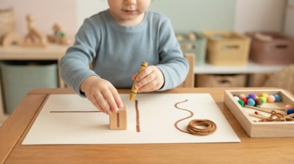 Hands-On Play: Pre-Writing Paths & Strokes for 3 Years learning activity for a 3-year-old