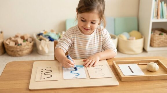 Hands-On Play: Pre-Writing Paths & Strokes for 4 Years learning activity for a 4-year-old