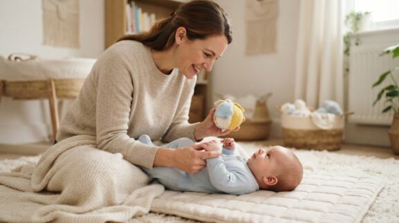 Hands-On Play: Sensory Textures for 0–3 Months learning activity for a 0–3 month old baby