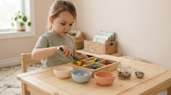 Hands-On Play: Tongs / Tweezers for 5 Years learning activity for a 5-year-old