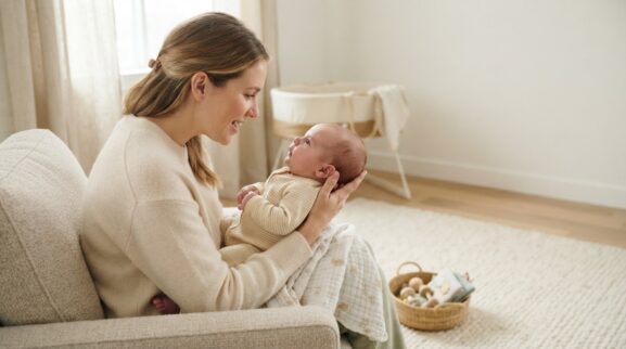 Hello, Baby: A Gentle Name-and-Voice Song learning activity for a 0–3 month old baby