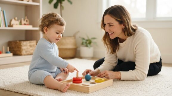 Help Them Think: Attention & Following Directions for 1 Year parent learning guide for a 1-year-old