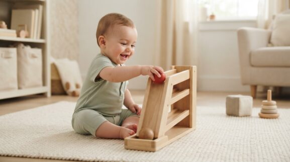 Help Them Think: Cause & Effect for 7–9 Months parent learning guide for a 7–9 month old baby