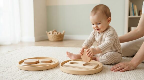Help Them Think: Matching for 10–11 Months parent learning guide for a 10–11 month old baby