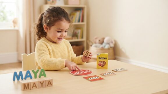 How to Support Name & Environmental Print for 3 Years parent learning guide for a 3-year-old