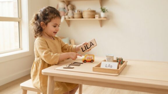 How to Support Name & Environmental Print for 4 Years parent learning guide for a 4-year-old