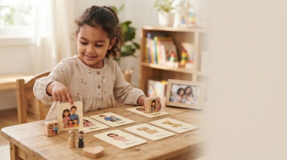 Identity & Family Activity Cards for 3 Years printable learning activity for a 3-year-old