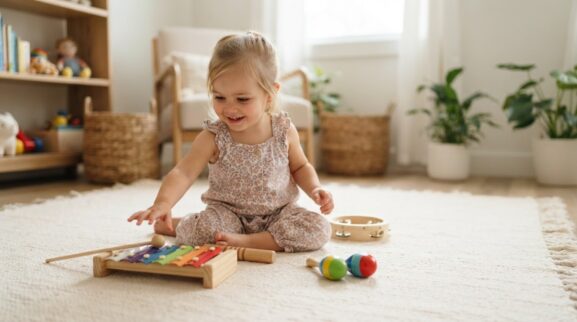 Instrument Exploration learning activities for a 2-year-old
