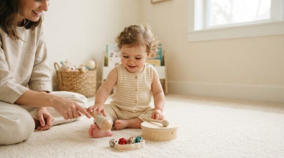 Instrument Exploration Activity Cards for 1 Year printable learning activity for a 1-year-old