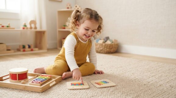 Instrument Exploration Activity Cards for 2 Years printable learning activity for a 2-year-old