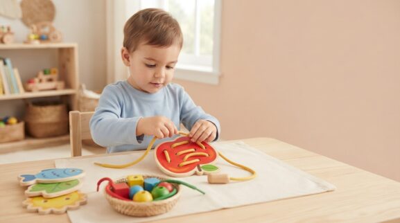 Lacing & Threading Activity Cards for 3 Years printable learning activity for a 3-year-old
