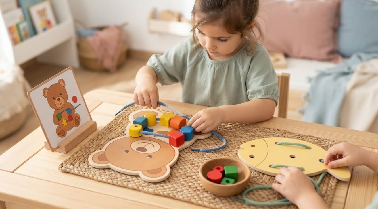 Lacing & Threading Activity Cards for 4-Year-Old Kids