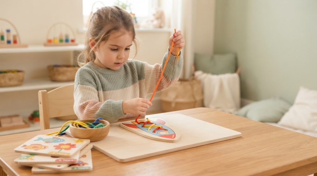 Lacing & Threading Activity Cards for 5-Year-Old Kids