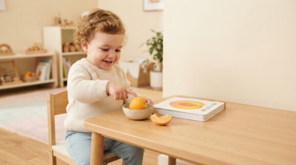 Apricot learning activity for a 1-year-old