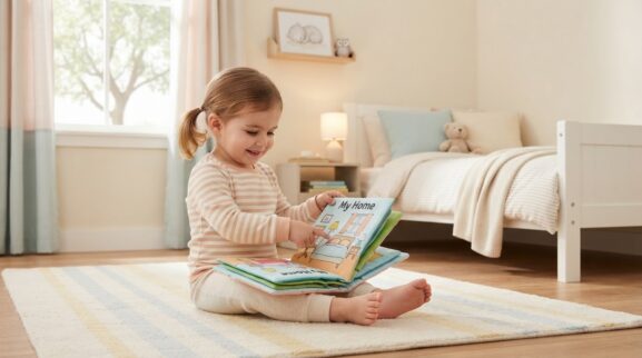 Bedroom learning activity for a 2-year-old