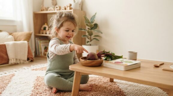 Beet learning activity for a 1-year-old