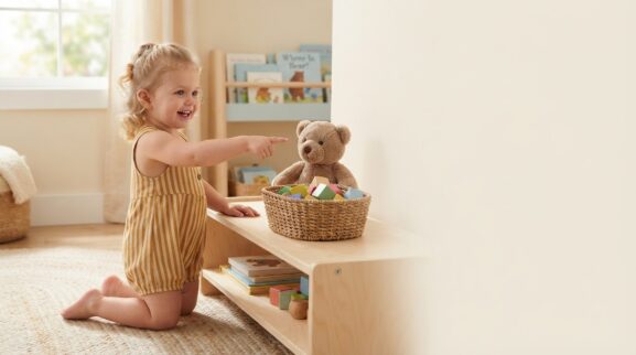 Behind learning activity for a 2-year-old