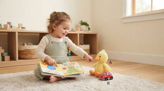 Beside learning activity for a 2-year-old