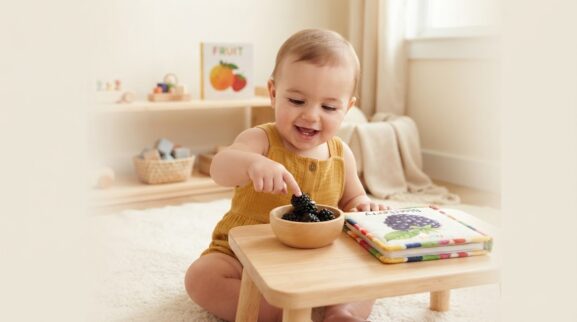 Blackberry learning activity for a 1-year-old