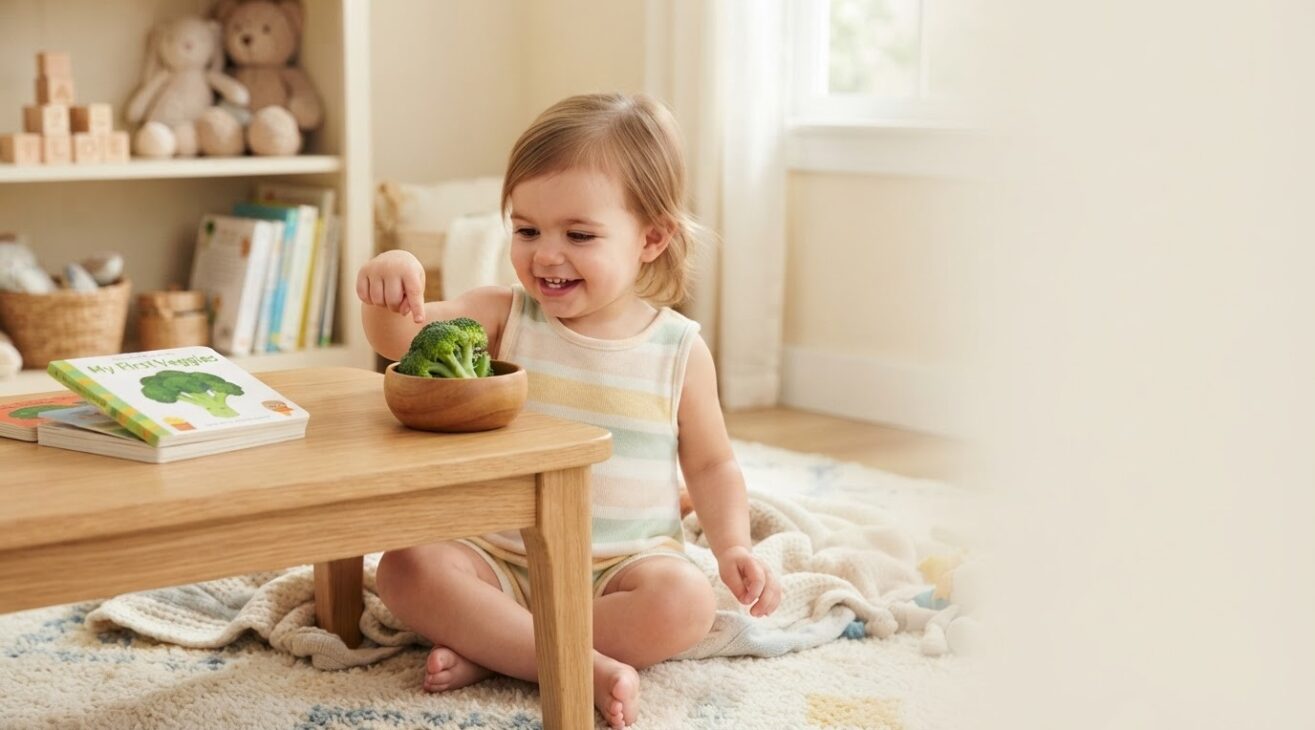 Learn the Word Broccoli for 1-Year-Old Toddlers