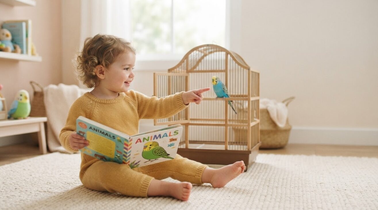 Learn the Word Budgie for 1-Year-Old Toddlers