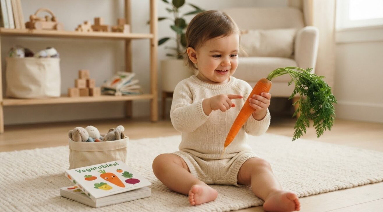 Learn the Word Carrot for 1-Year-Old Toddlers