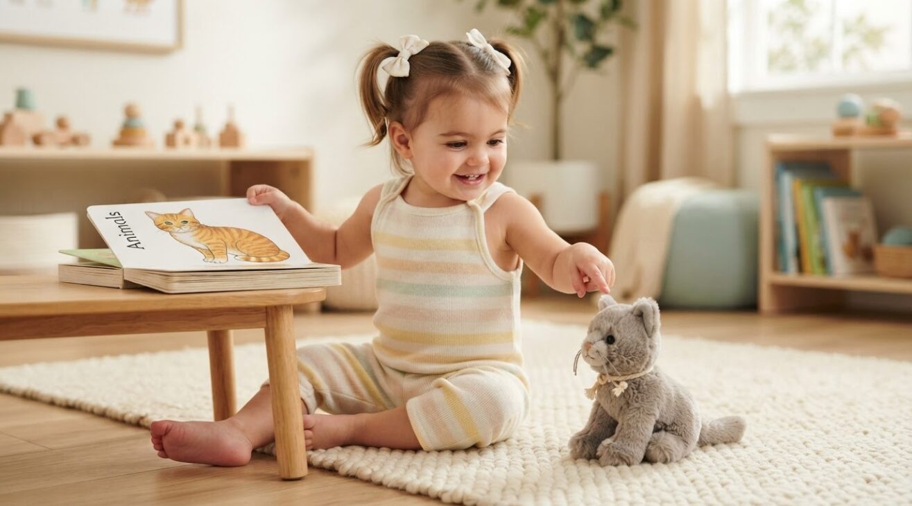 Learn the Word Cat for 1-Year-Old Toddlers