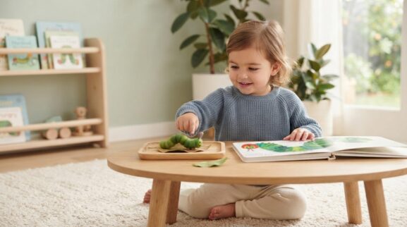 Caterpillar learning activity for a 2-year-old