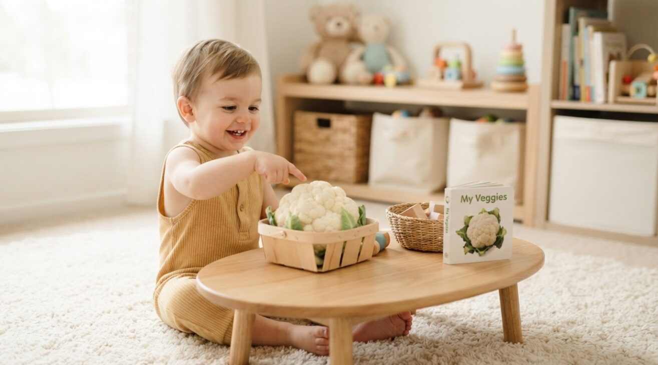 Learn the Word Cauliflower for 1-Year-Old Toddlers