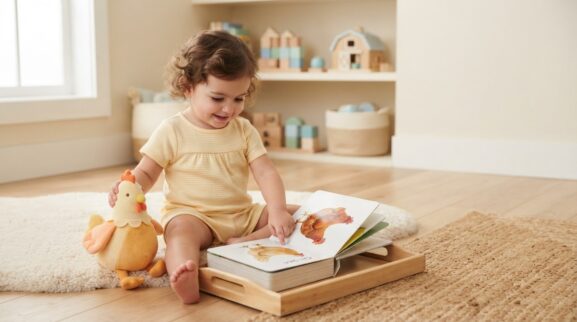Chicken learning activity for a 1-year-old