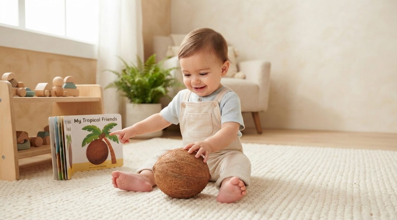 Learn the Word Coconut for 1-Year-Old Toddlers
