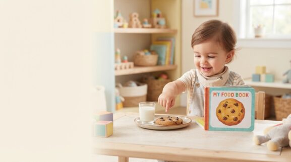 Cookie learning activity for a 1-year-old