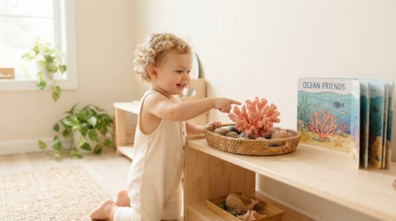 Coral learning activity for a 1-year-old