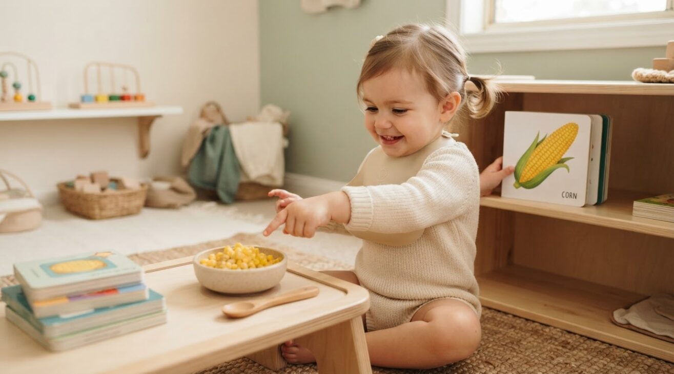 Learn the Word Corn for 1-Year-Old Toddlers
