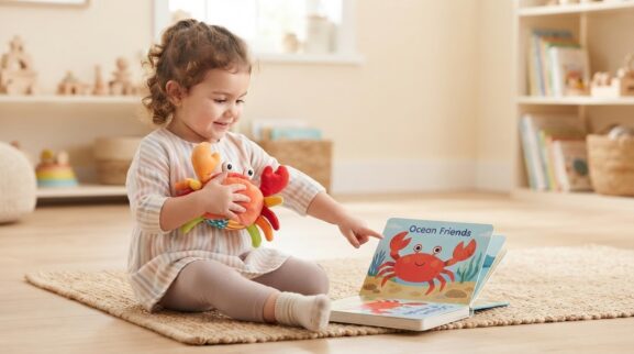 Crab learning activity for a 1-year-old