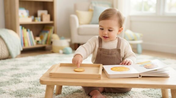 Cracker learning activity for a 1-year-old