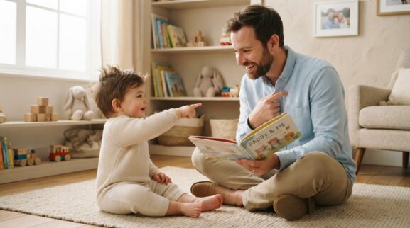 Dad learning activity for a 1-year-old